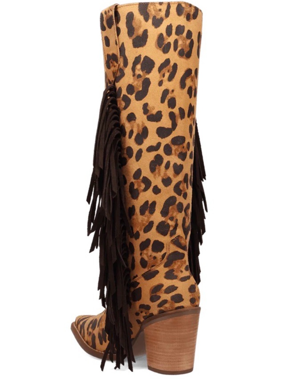 Dingo Leopard Print Fringe Cowgirl Western Boot - Picture 10 of 12